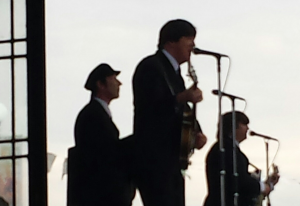 The Beatles for Sale performing at the bandstand.